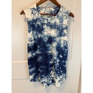 Michael Stars Blue Tie-Dye Sleeveless Tank Top One‎ Size